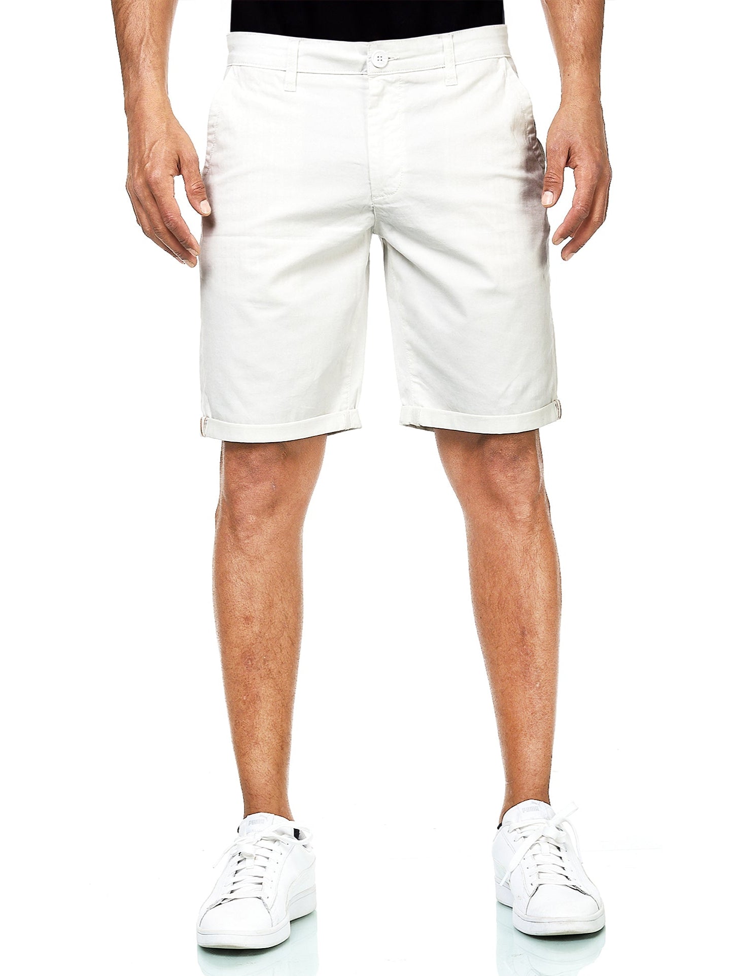 Chino Shorts Herren aus Baumwollmischung Weiß