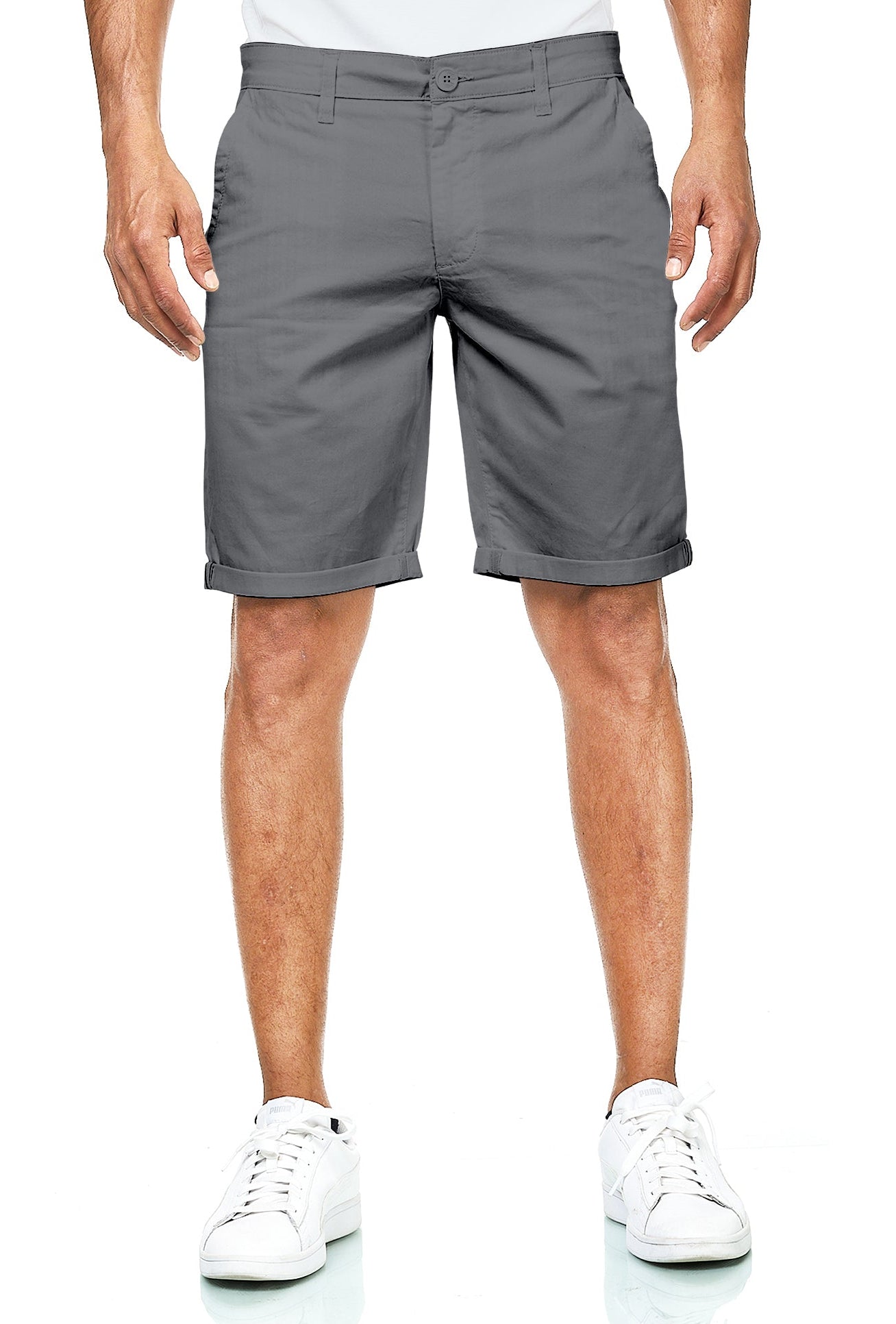 Chino Shorts Herren aus Baumwollmischung Grau