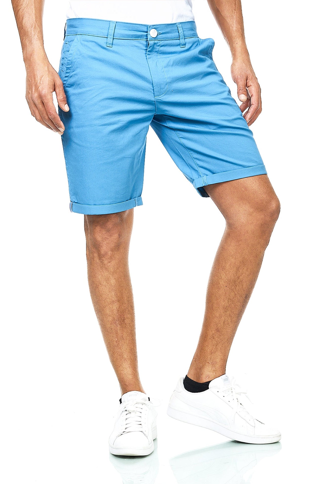 Chino Shorts Herren aus Baumwollmischung Blau