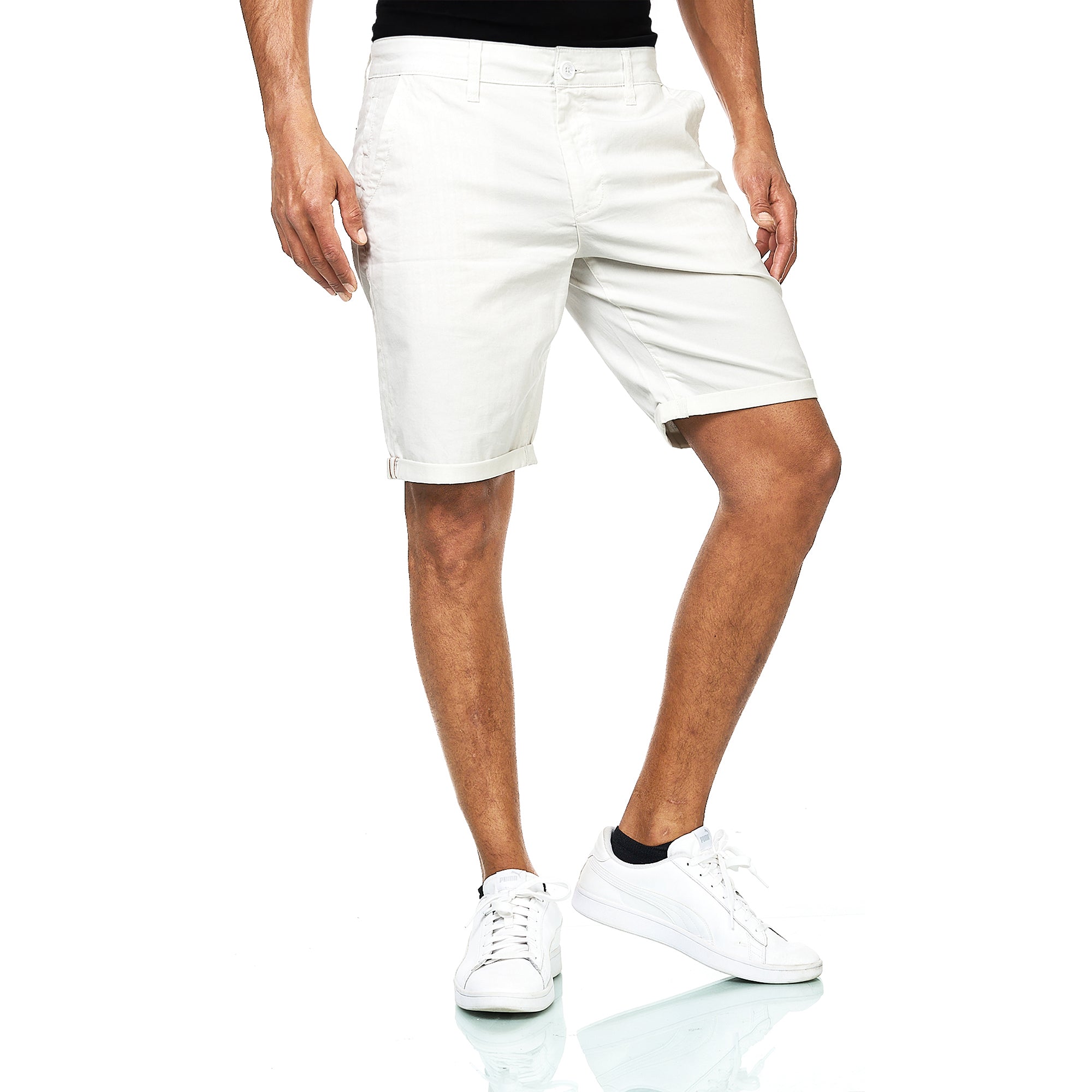 Chino Shorts Herren aus Baumwollmischung Weiß