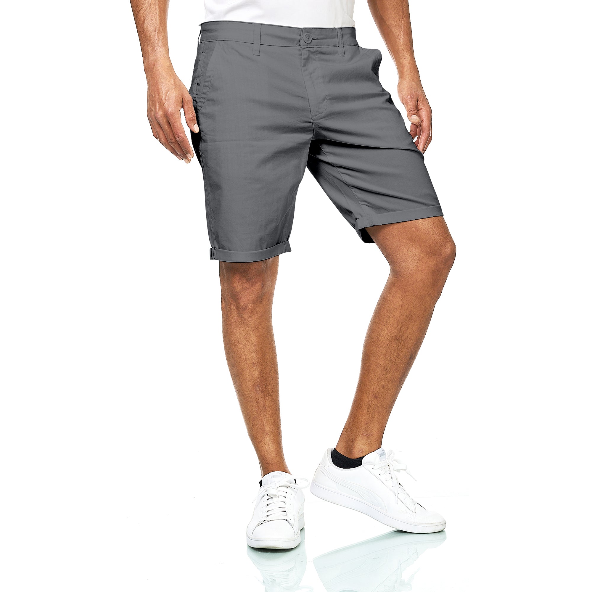 Chino Shorts Herren aus Baumwollmischung Grau