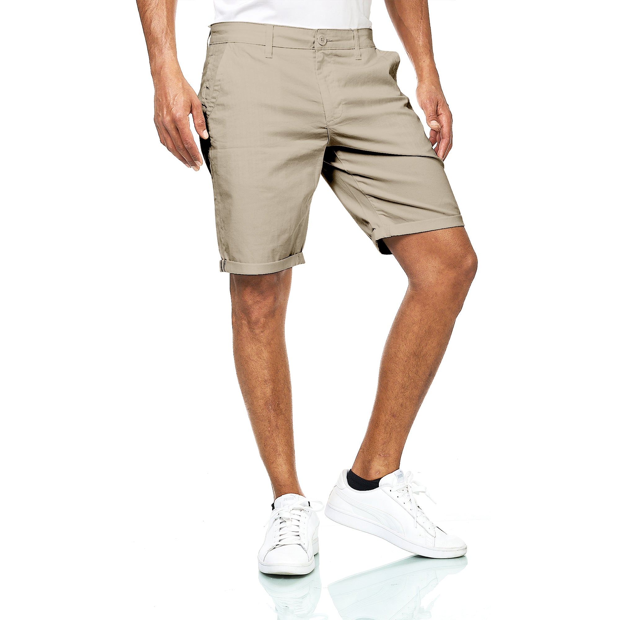 Chino Shorts Herren aus Baumwollmischung Beige