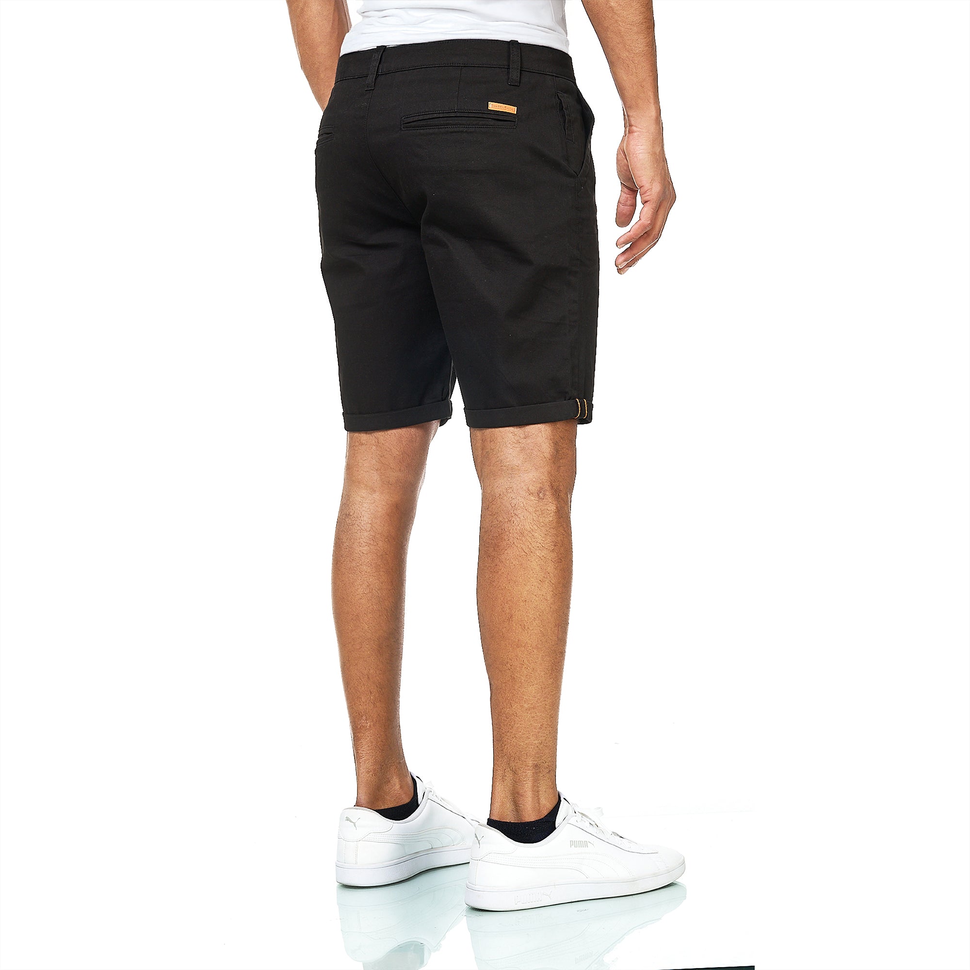 Chino Shorts Herren aus Baumwollmischung Schwarz