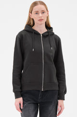 Zip Hoodie Damen - Kapuzensweatjacke mit Reißverschluss - Anthrazit