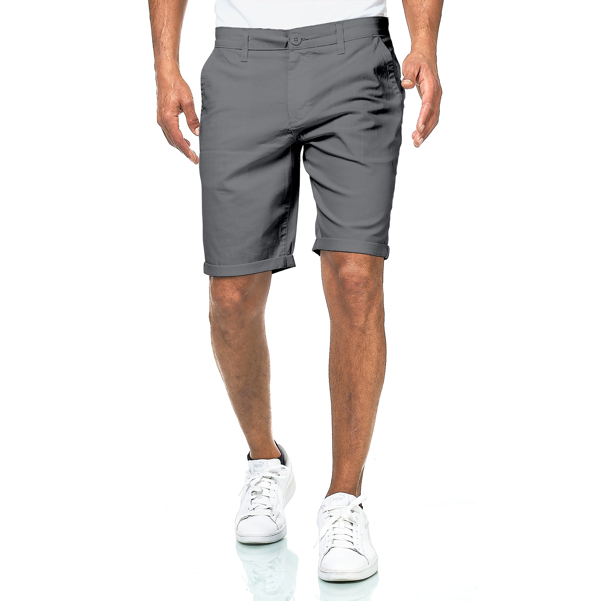 Chino Shorts Herren aus Baumwollmischung Grau