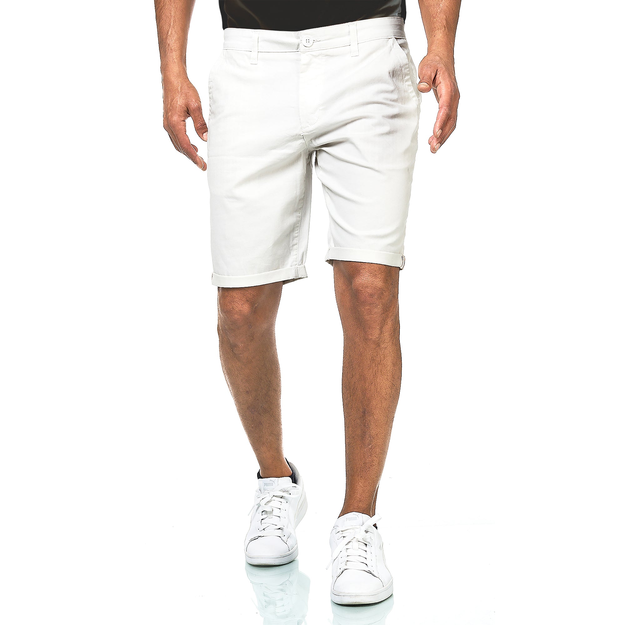 Chino Shorts Herren aus Baumwollmischung Weiß