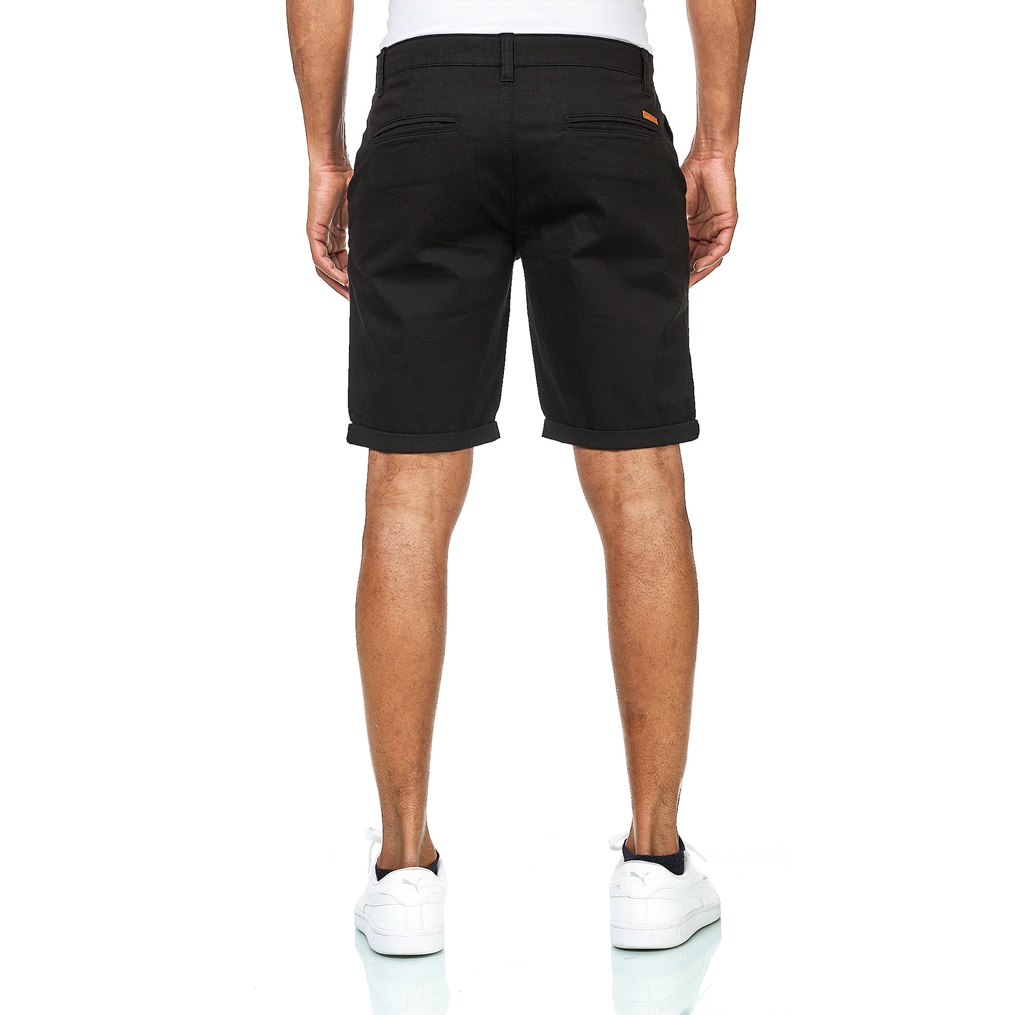 Chino Shorts Herren aus Baumwollmischung Schwarz