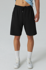 Sweatshorts Herren mit Reißverschluss - Schwarz