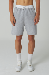 Sweatshorts Herren mit Reißverschluss - Grau/Weiß