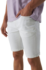 Jeansshorts - Herren - Weiß