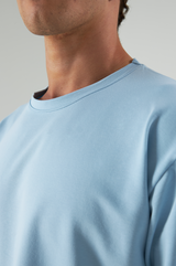 Basic T-Shirt Baumwolle - Herren Hellblau