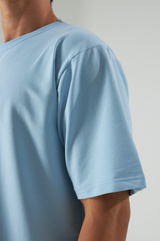 Basic T-Shirt Baumwolle - Herren Hellblau