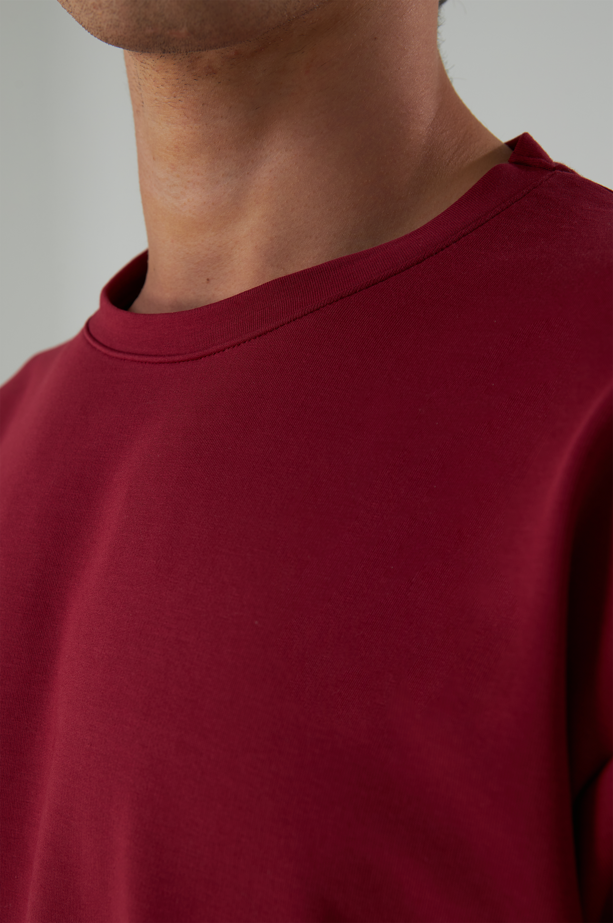 Basic T-Shirt Baumwolle - Herren Bordeaux