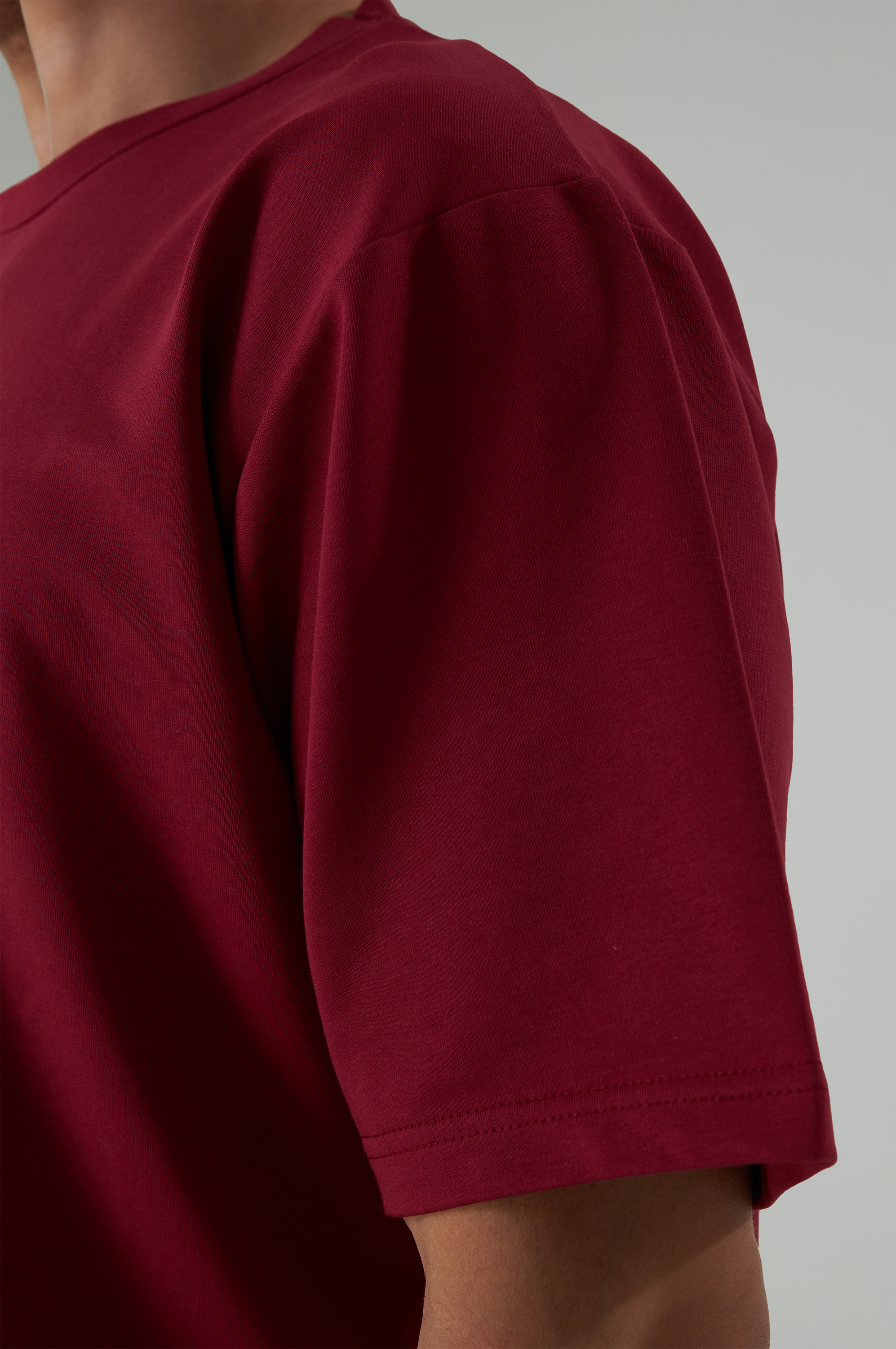 Basic T-Shirt Baumwolle - Herren Bordeaux