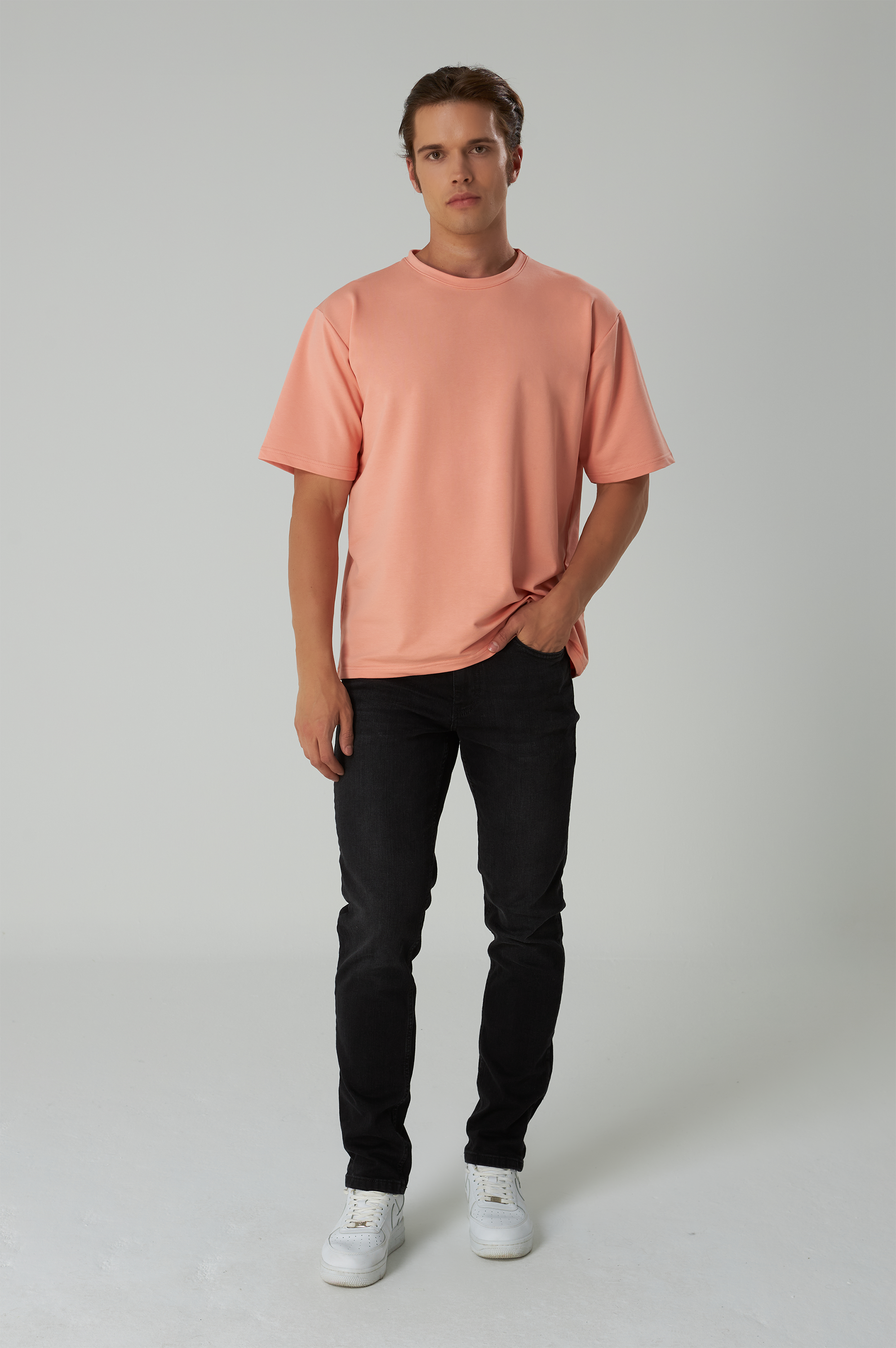 Basic T-Shirt Baumwolle - Herren Coral