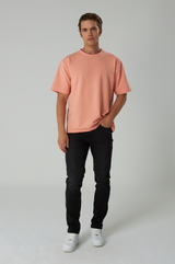 Basic T-Shirt Baumwolle - Herren Coral