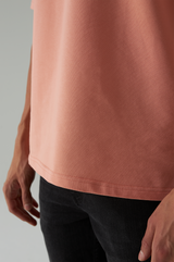 Basic T-Shirt Baumwolle - Herren Coral