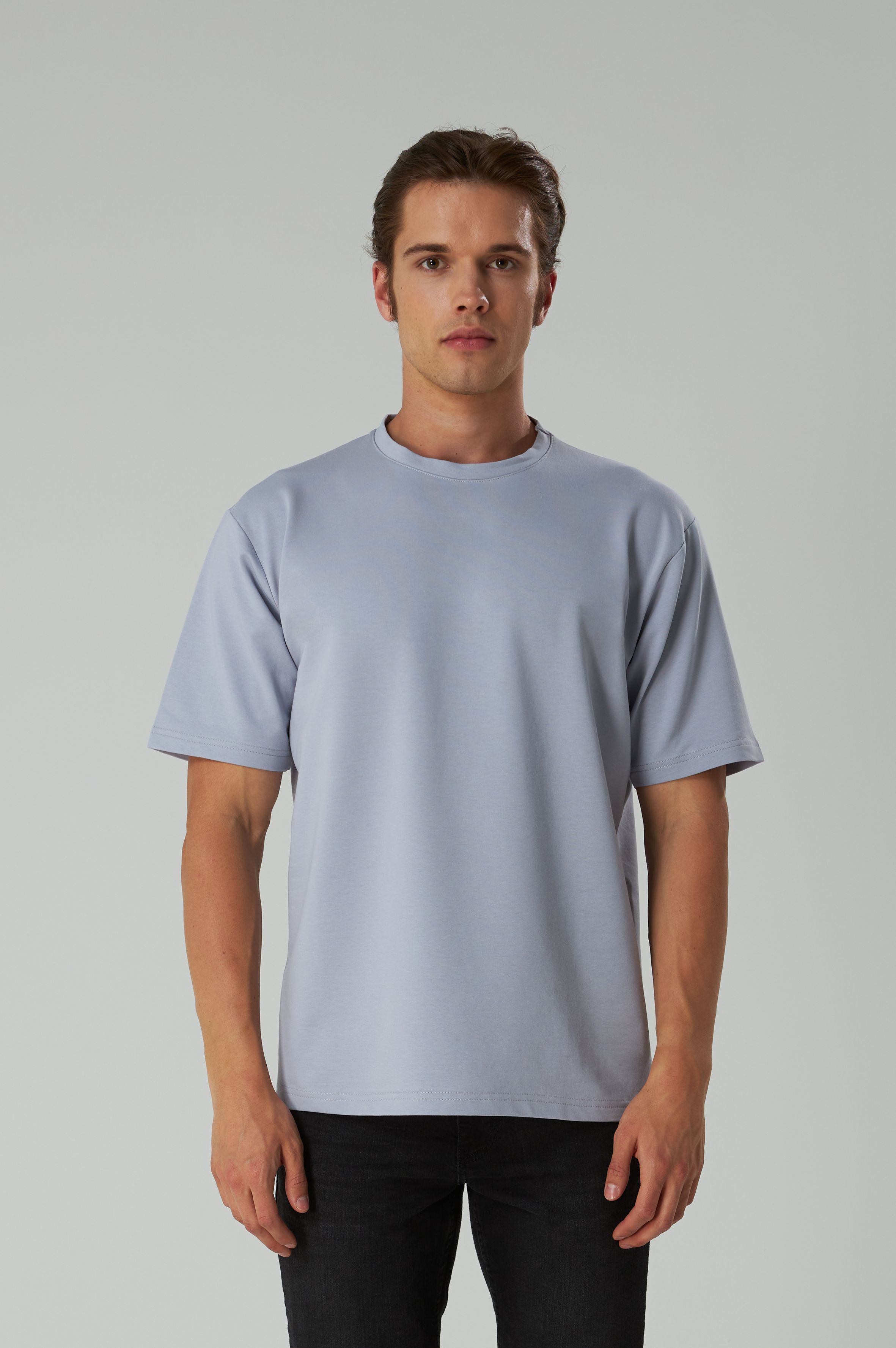 Basic T-Shirt Baumwolle - Herren Grau
