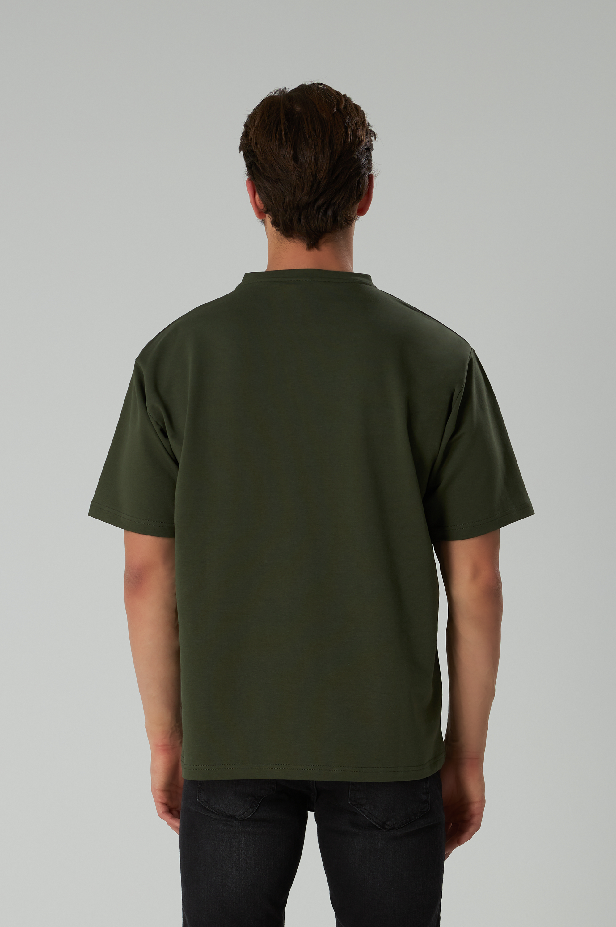 Basic T-Shirt Baumwolle - Herren Khaki
