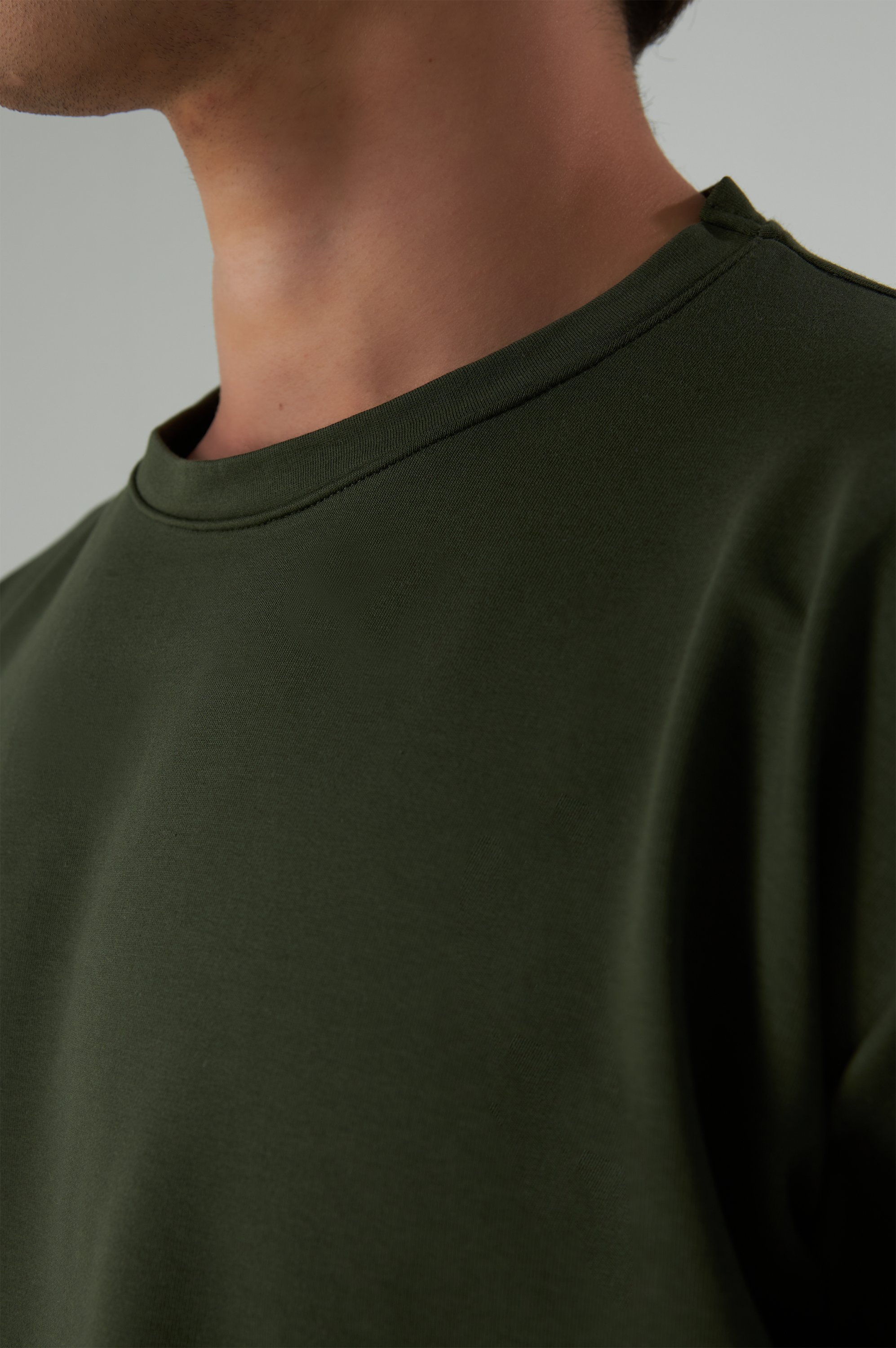 Basic T-Shirt Baumwolle - Herren Khaki