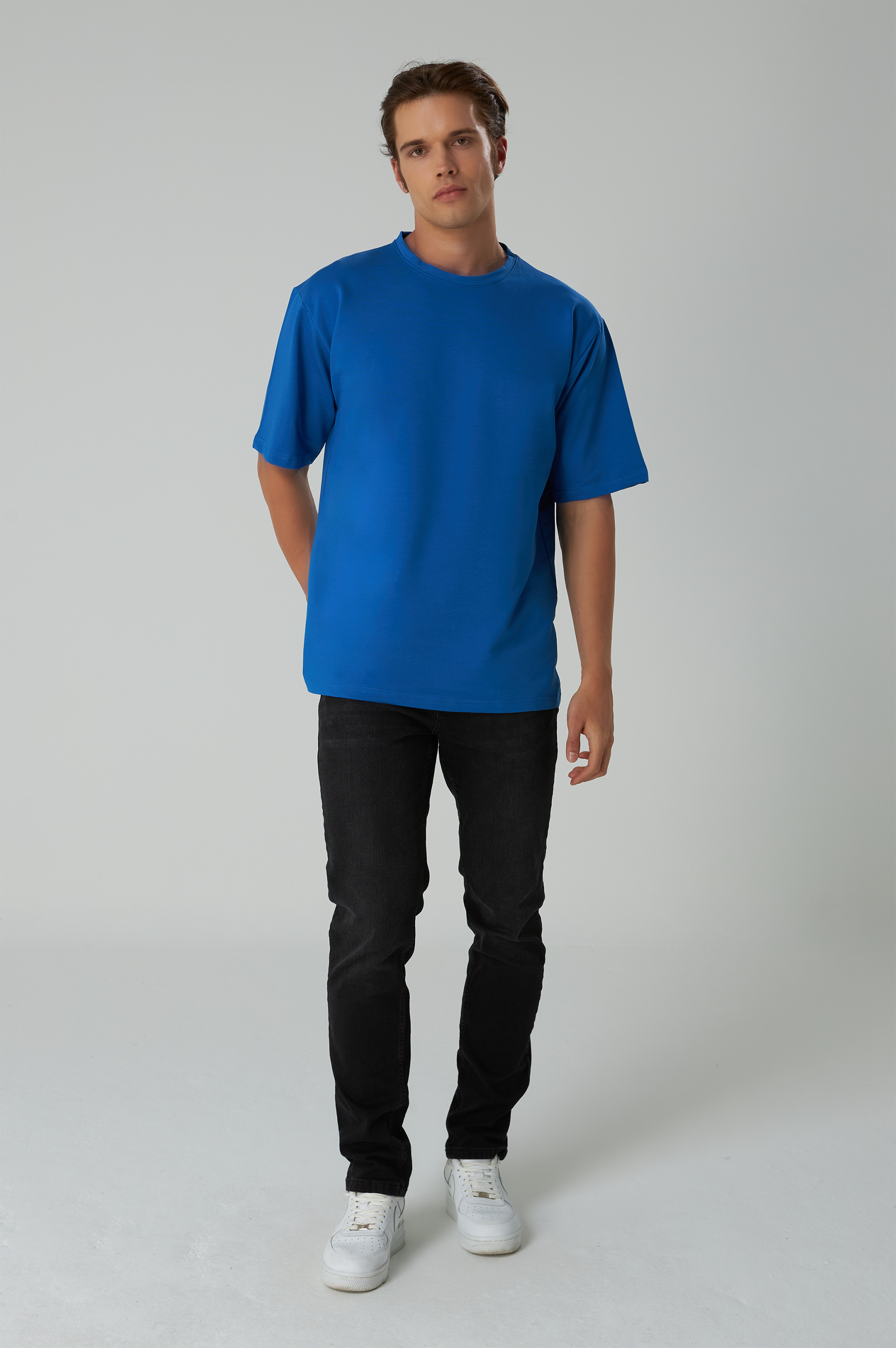 Basic T-Shirt Baumwolle - Herren Navy