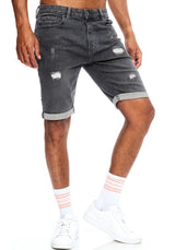 Jeansshorts Destroyed- Herren - Grau