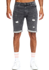 Jeansshorts Destroyed- Herren - Grau