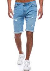 Jeansshorts Destroyed - Herren - Hellblau