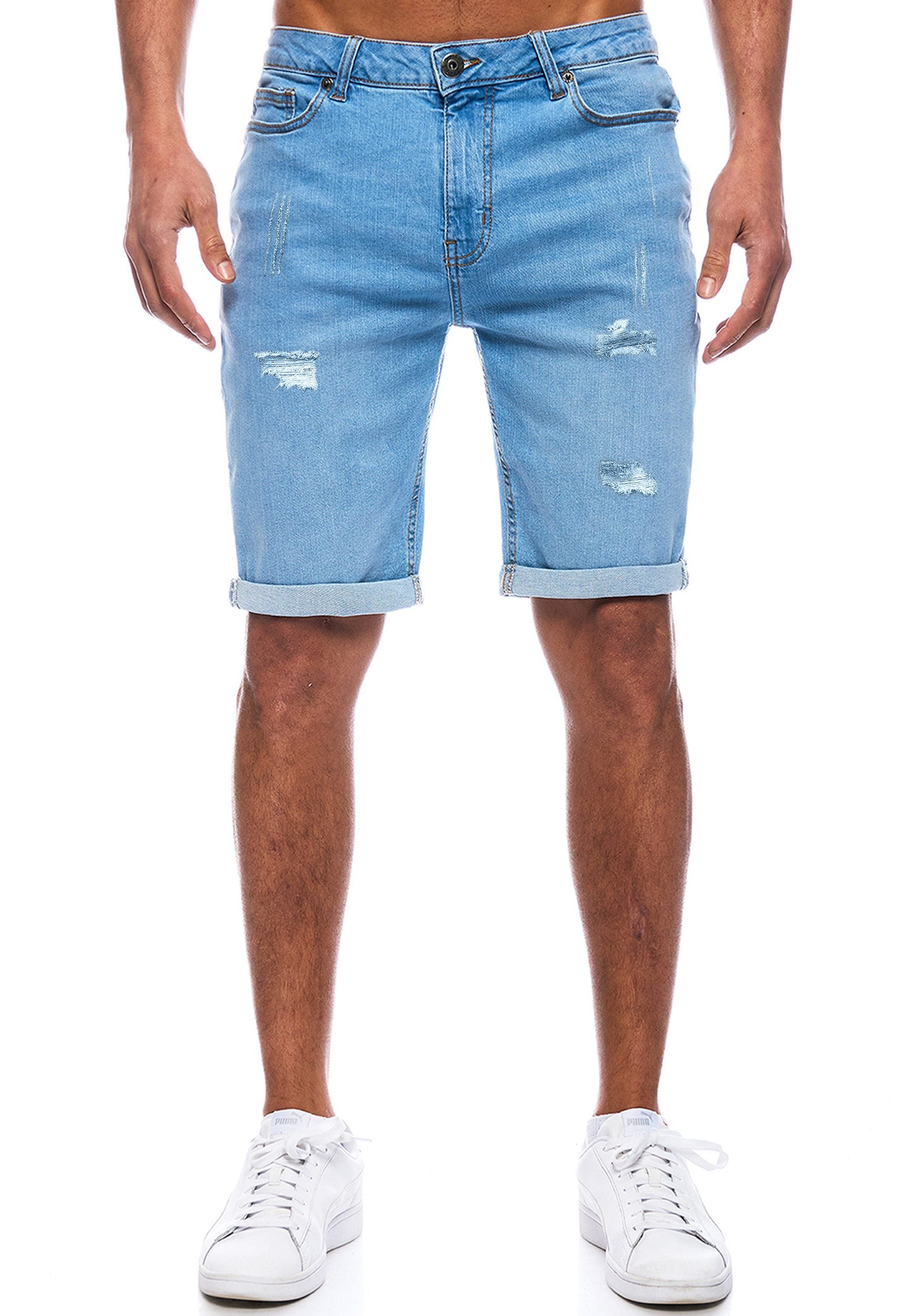 Jeansshorts Destroyed - Herren - Hellblau