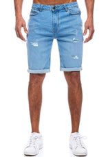 Jeansshorts Destroyed - Herren - Hellblau