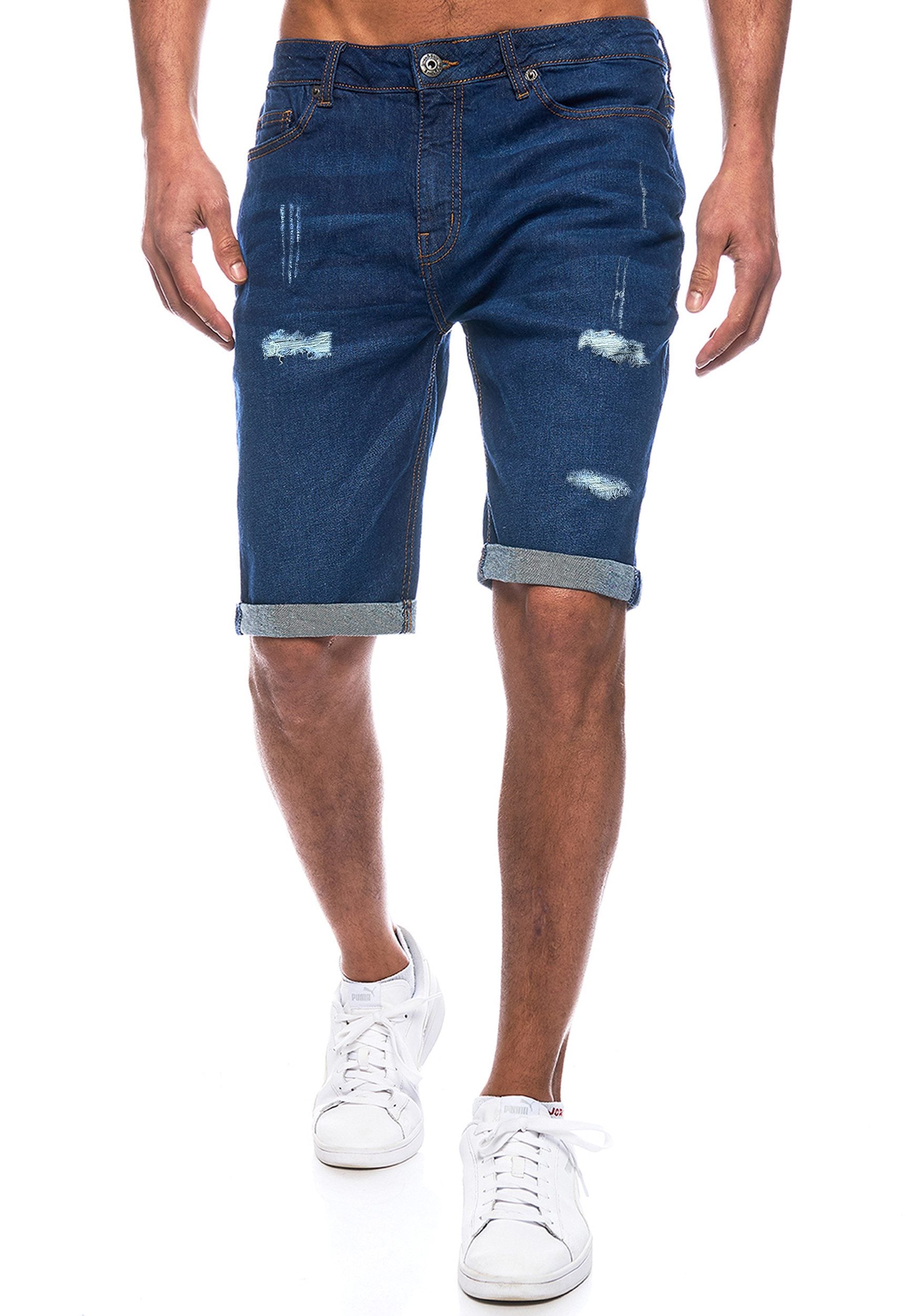 Jeansshorts Destroyed - Herren - Navy