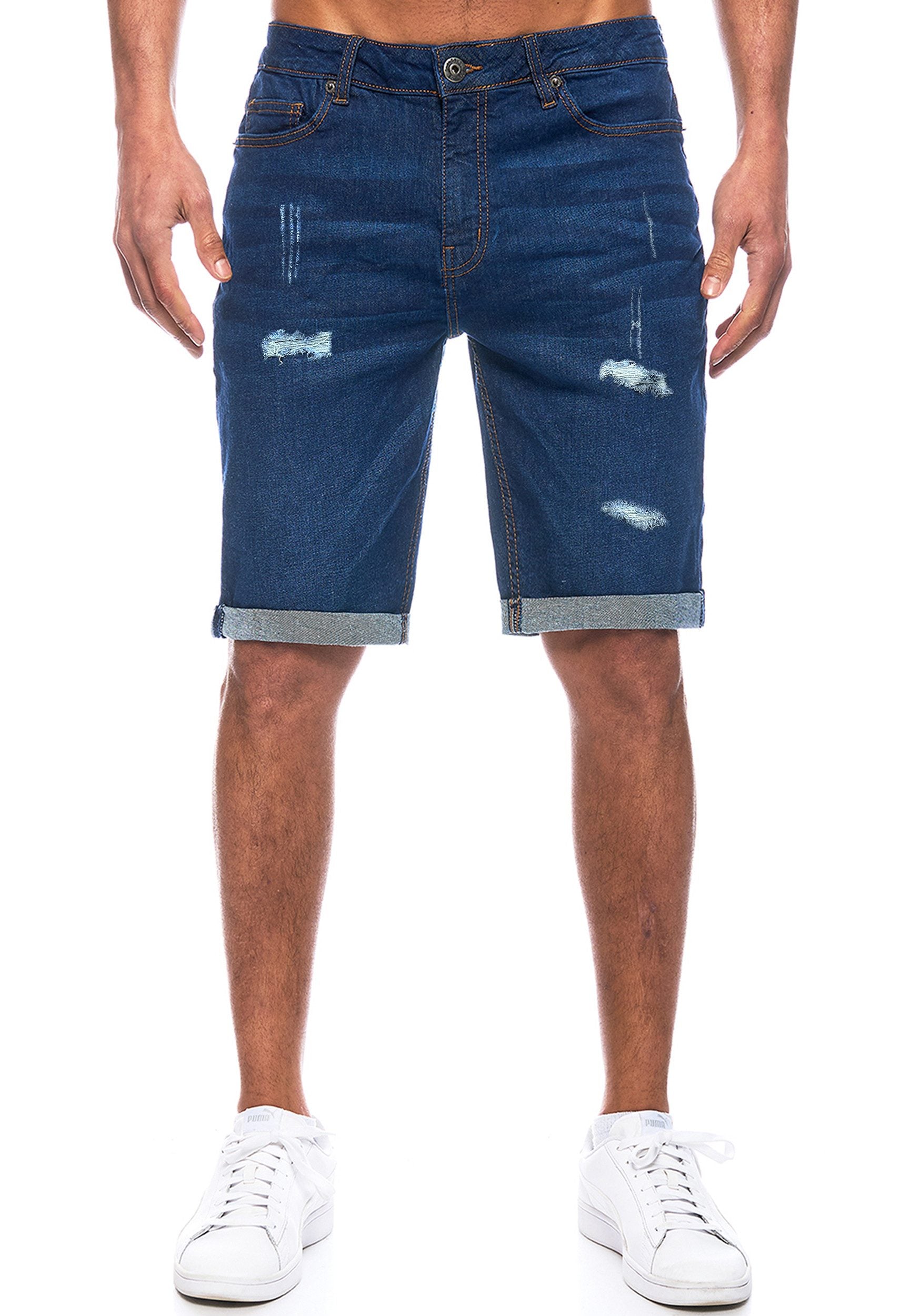 Jeansshorts Destroyed - Herren - Navy