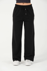 Jogginghose Damen - Wide Leg Schwarz