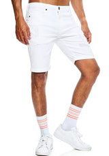Jeansshorts Destroyed - Herren - Weiß