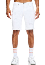 Jeansshorts Destroyed - Herren - Weiß