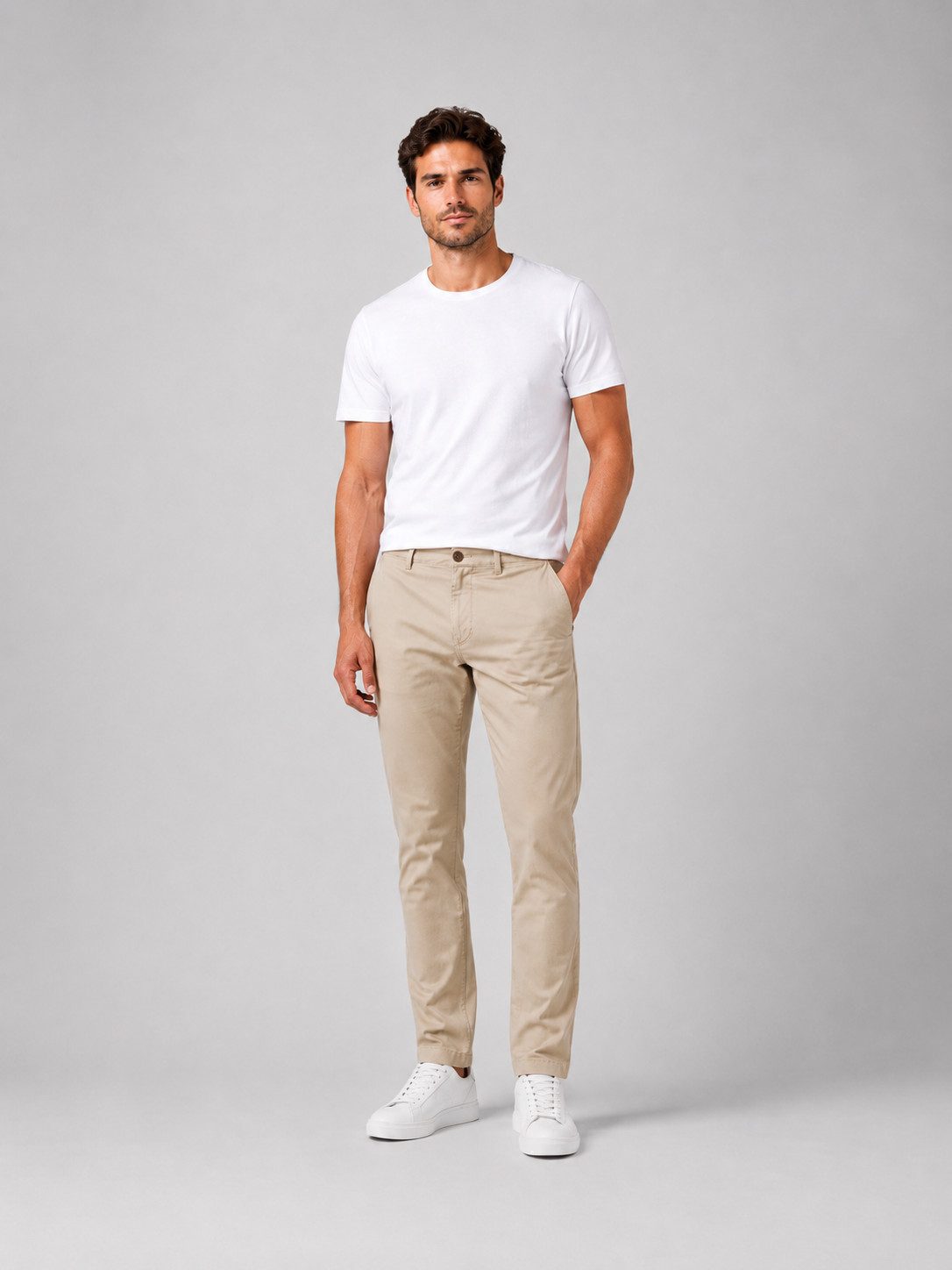 Chino Hosen Herren aus Baumwolle - Sand