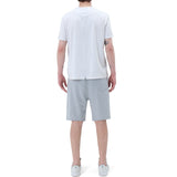 Kurze Sporthose Herren aus Baumwolle mit Reißverschluss, Grau / Weiß - Smith & Solo