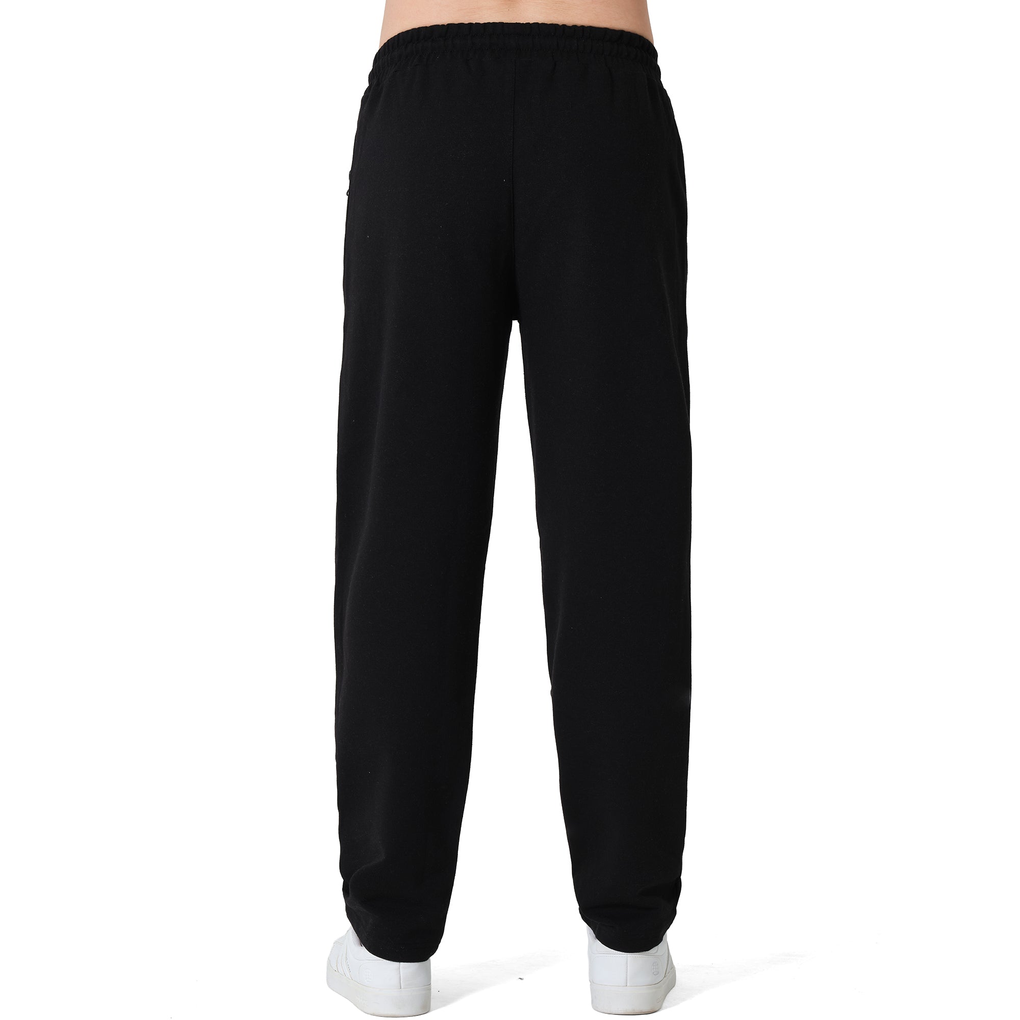Jogginghose Herren - Relaxed Fit mit Reißverschlusstaschen - Schwarz