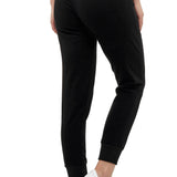Women's jogging pants with cuffs, black