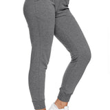 Women's jogging pants with cuffs, anthracite