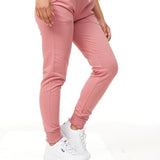 Women's jogging pants with cuffs, dark pink
