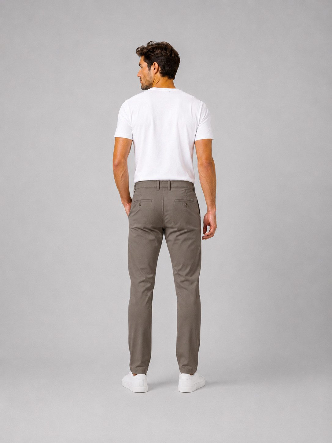 Chino Hosen Herren aus Baumwolle - Khakibraun